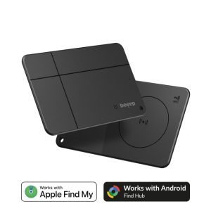 Beeep OneTag Apple Find My & Android Tracker - Wallet Card Wireless Rechargeable - Black