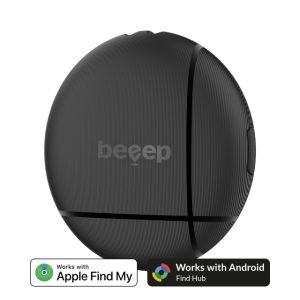 Beeep OneTag Apple Find My & Android Tracker Black & Keychain Black - 1 pack